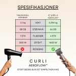 AeroFlow™ Grå vs Standard hårføner spesifikasjoner