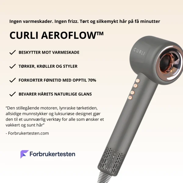 AeroFlow™ hårføner Best i test forbrukertesten grå