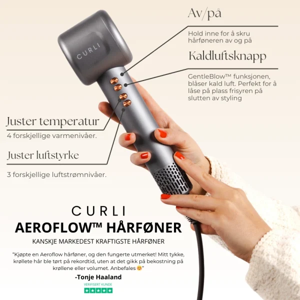 AeroFlow™ hårføner funksjoner