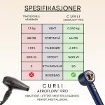 CURLI AeroFlow™ Pro Sammenligning spesifikasjoner