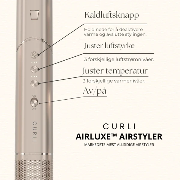 AirLuxe Airstyler funksjoner