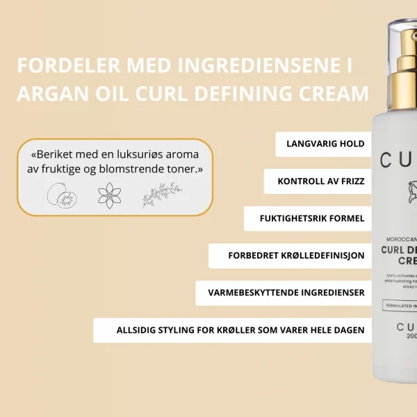 CURLI Moroccan Argan Oil Curl Defining Cream Fordeler