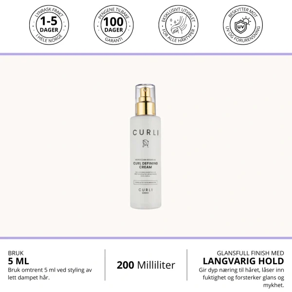 CURLI Moroccan Argan Oil Curl Defining Cream Oppsummering