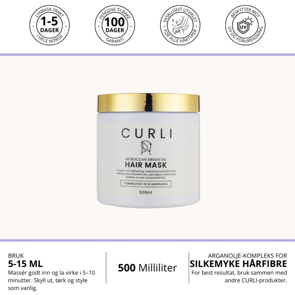 CURLI Moroccan Argan Oil Hair Mask Oppsummering