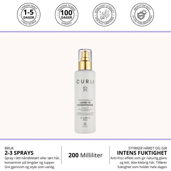 CURLI Moroccan Argan Oil Leave-in-Conditioner Oppsummering