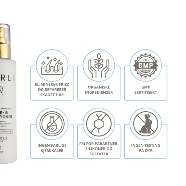 CURLI Moroccan Argan Oil Leave-in-Conditioner Spesifikasjoner
