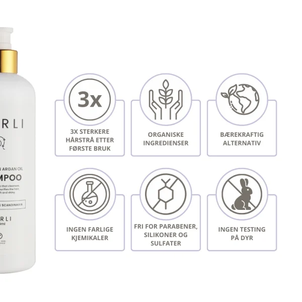 CURLI Moroccan Argan Oil Shampoo spesifikasjoner