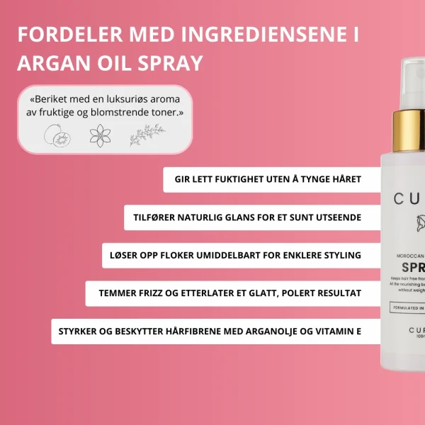 CURLI Moroccan Argan Oil Spray Fordeler