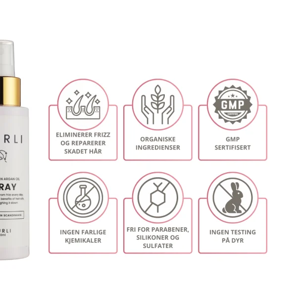 CURLI Moroccan Argan Oil Spray Spesifikasjoner