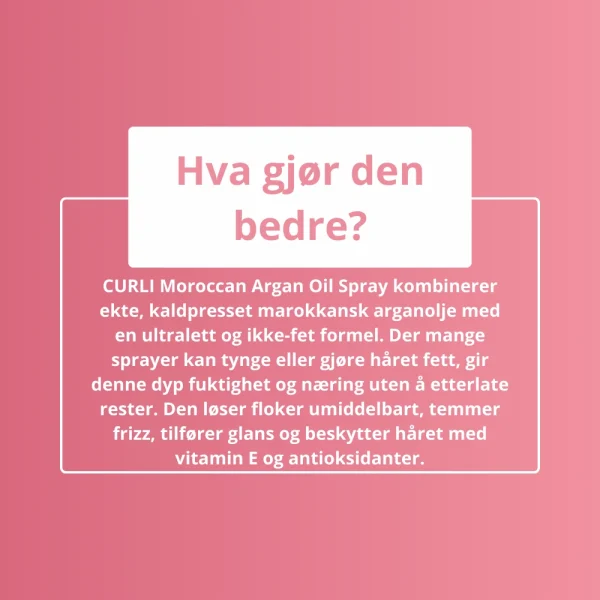 Hvorfor er CURLI Moroccan Argan Oil Spray best