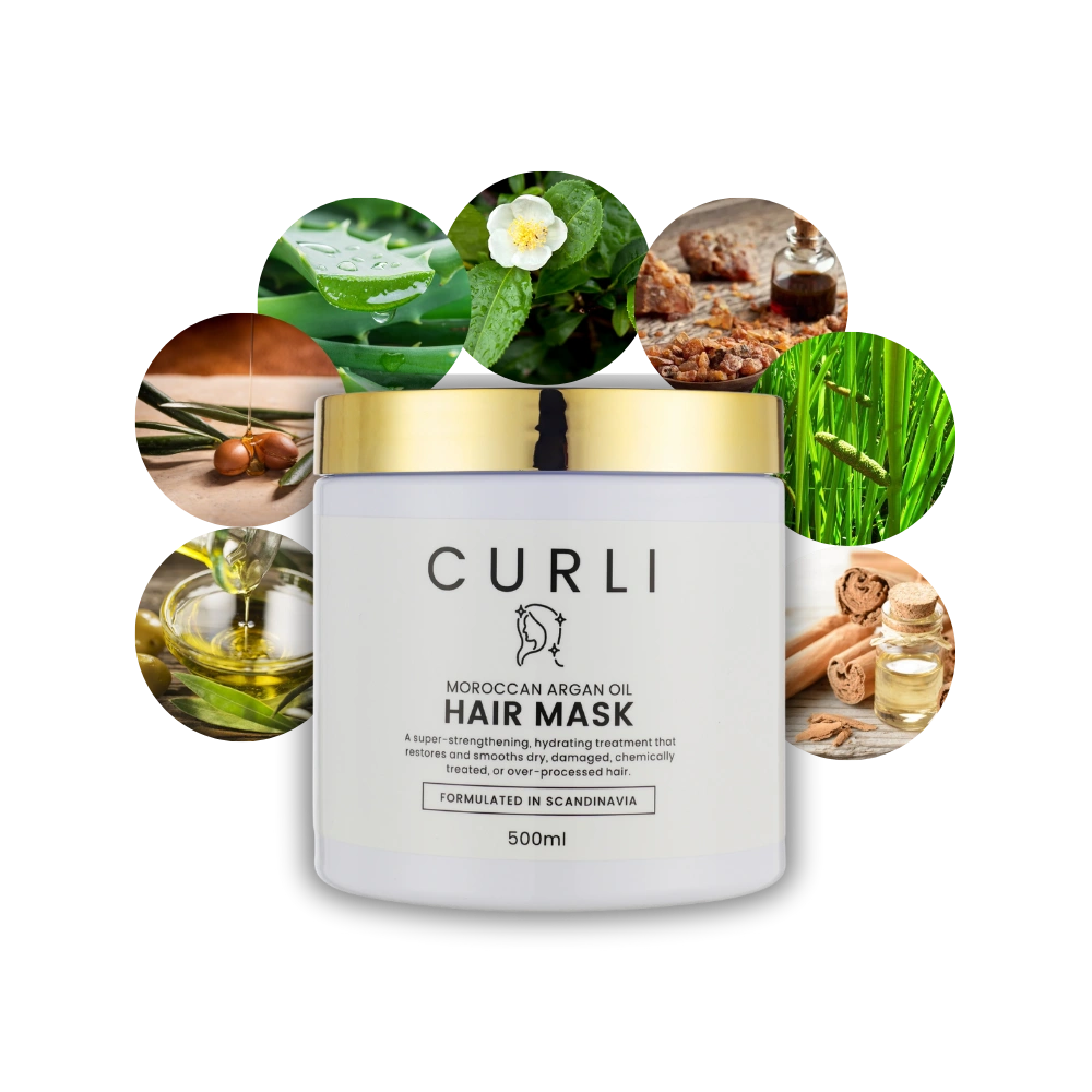 CURLI Moroccan Argan Oil Hair Mask Ingredienser-kopi